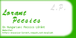 lorant pecsics business card